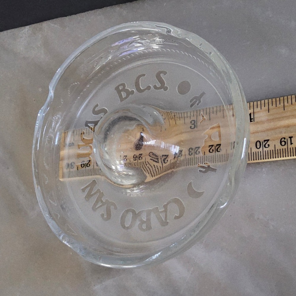 Cabo San Lucas Ash Tray B.C.S. Mexico Clear Glass Novelty Souvenir Ashtray - Picture 4 of 5